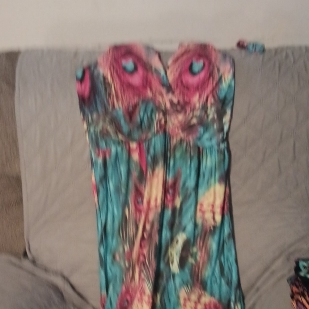 Colorful Peacock Print Womans One Piece